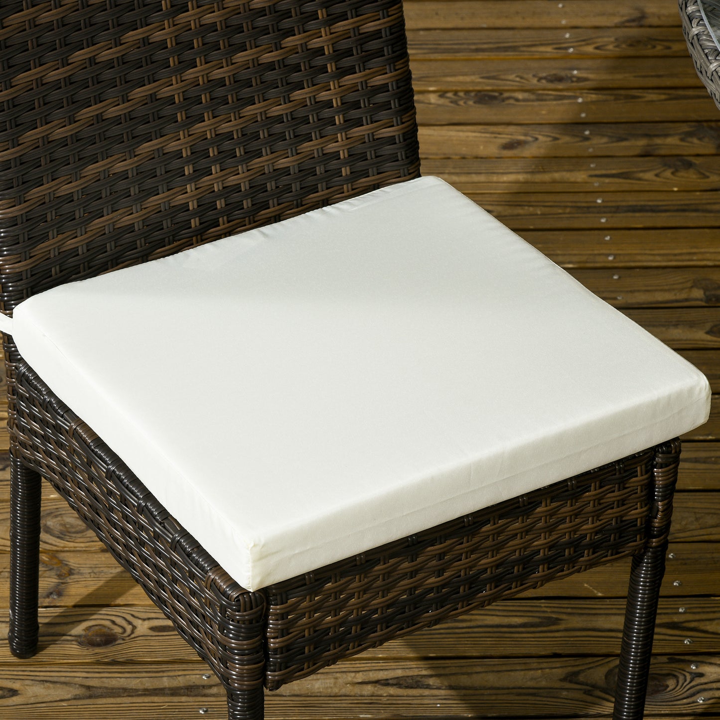 PE Rattan Outdoor Dining Chairs with Cushion, Patio Wicker Dining Chair with Backrest, Brown