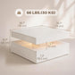 LED Coffee Table with Storage, 2-Tier Modern Center Table with Open Shelf and Remote for Living Room, High Gloss White