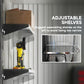 Outdoor Storage Shed, Steel Lean-to Shed with Adjustable Shelf, Lock, Gloves, 5'x3'x6', Grey