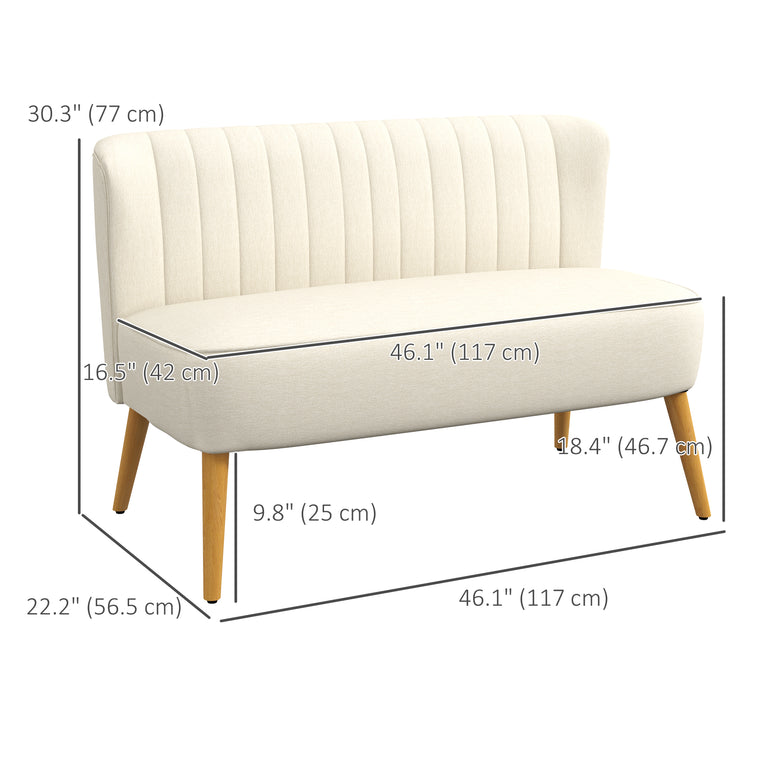 2-Seater Sofa with Wood Legs