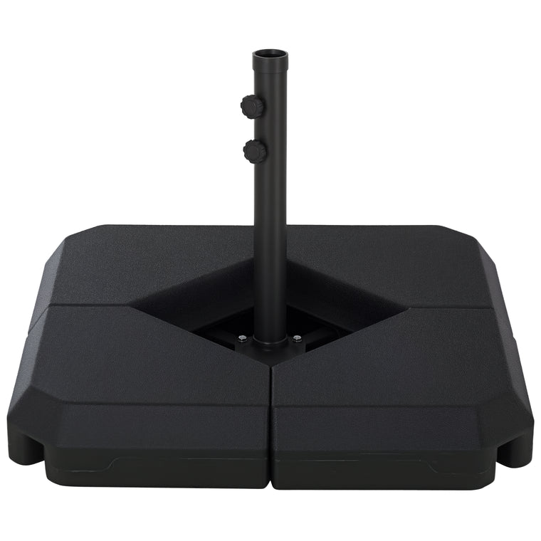 Black Umbrella Stand with 4 Fillable Weights, Fits 2" Poles