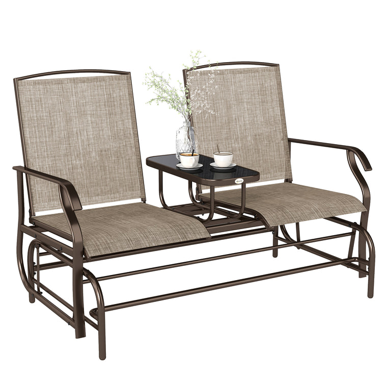 Flaxen Glider Rocking Chair Loveseat Bench