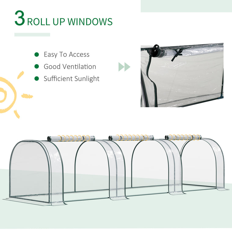 138" x 39" x 32" Transparent PVC Mini Tunnel Greenhouse