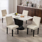 Modern Dining Chairs Set of 4, Kitchen Chairs with Rubberwood Legs and Padded Seat, Beige