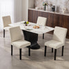 Modern Dining Chairs Set of 4, Kitchen Chairs with Rubberwood Legs and Padded Seat, Beige