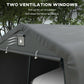 Portable Garage, Heavy Duty Carport Canopy with Ventilation Windows and Large Roll-up Door, Dark Grey