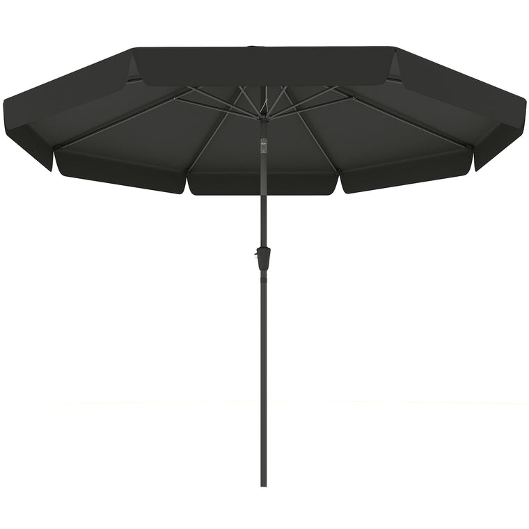 8.5ft Black Round Market Table Umbrella with Tilt & Crank