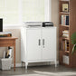 Office Storage Cabinet with Lock, Filing Cabinet with Adjustable Shelves and Doors for Home Office, Garage, White