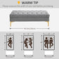 End of Bed Bench, Upholstered Bench, Entryway Shoe Bench with Button Tufted for Living Room, Bedroom, Grey