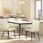 Set of 4 Upholstered Kitchen Chairs, Modern Dining Chairs with Diamond Tufting and Steel Legs for Dining Room, Cream White