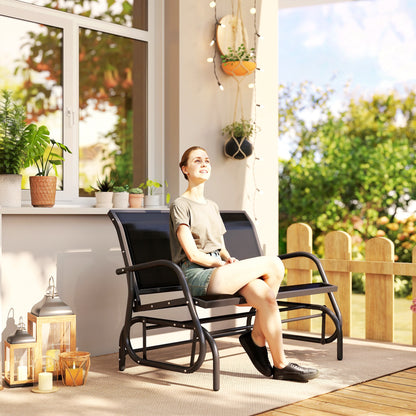 Heavy-Duty Steel Frame Glider Bench with Sling Seat