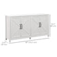 Sideboard Buffet, Storage Cabinet with Barn Door and Adjustable Shelf, TV Stand for TVs up to 65 Inches, White