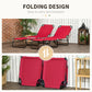 Set of 2 Folding Outdoor Lounge Chair, Sun Tanning Chairs with Reclining Back, Breathable Mesh for Beach Patio, Grey