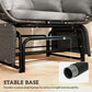 Double Outdoor Glider Egg Chair, Outdoor Loveseat Glider with Cushions and Pillows, Dark Grey