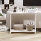 40" Console Table, 2 Tier X-Design Narrow Entryway Table with Storage Shelf for Behind Couch, Living Room, Hallway, White