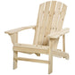 Wood Adirondack Chair, Outdoor Patio Muskoka Chair with Slatted Design for Deck, Garden, Backyard, Fire Pit, Natural