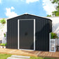 8' x 6' Outdoor Storage Shed, Metal Garden Tool Storage House with Lockable Sliding Doors and Vents for Backyard Patio Lawn, Charcoal Grey