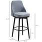 Extra Tall Bar Stools Set of 2, Modern 360° Swivel Barstools, Dining Room Chairs with Steel Legs Footrest, Light Grey