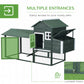 84" Chicken Coop Wooden Hen House Rabbit Hutch Poultry Cage Pen Outdoor Backyard with Nesting Box and Run, Green