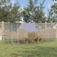 Chicken Run Outdoor, Galvanized Large Metal Chicken Coop Cage, Walk-in Enclosure Poultry Hen Run House Playpen Rabbit Hutch with Flat Roof, Cover - 9.2' x 18.7' x 6.5'