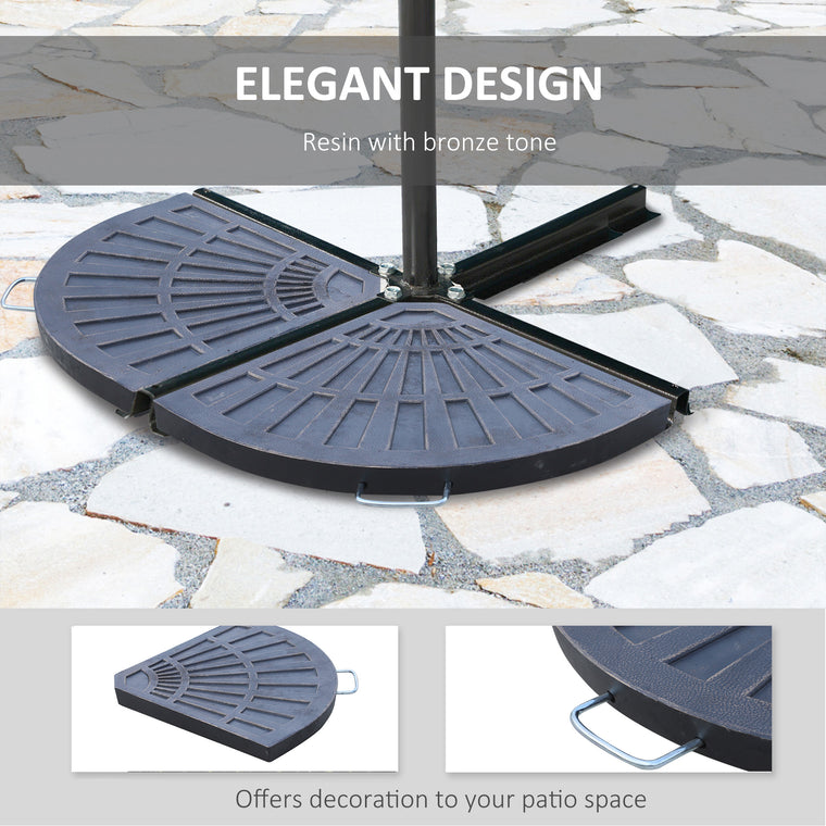 Bronze 2-Piece Resin Umbrella Base Weights, 61.6lb