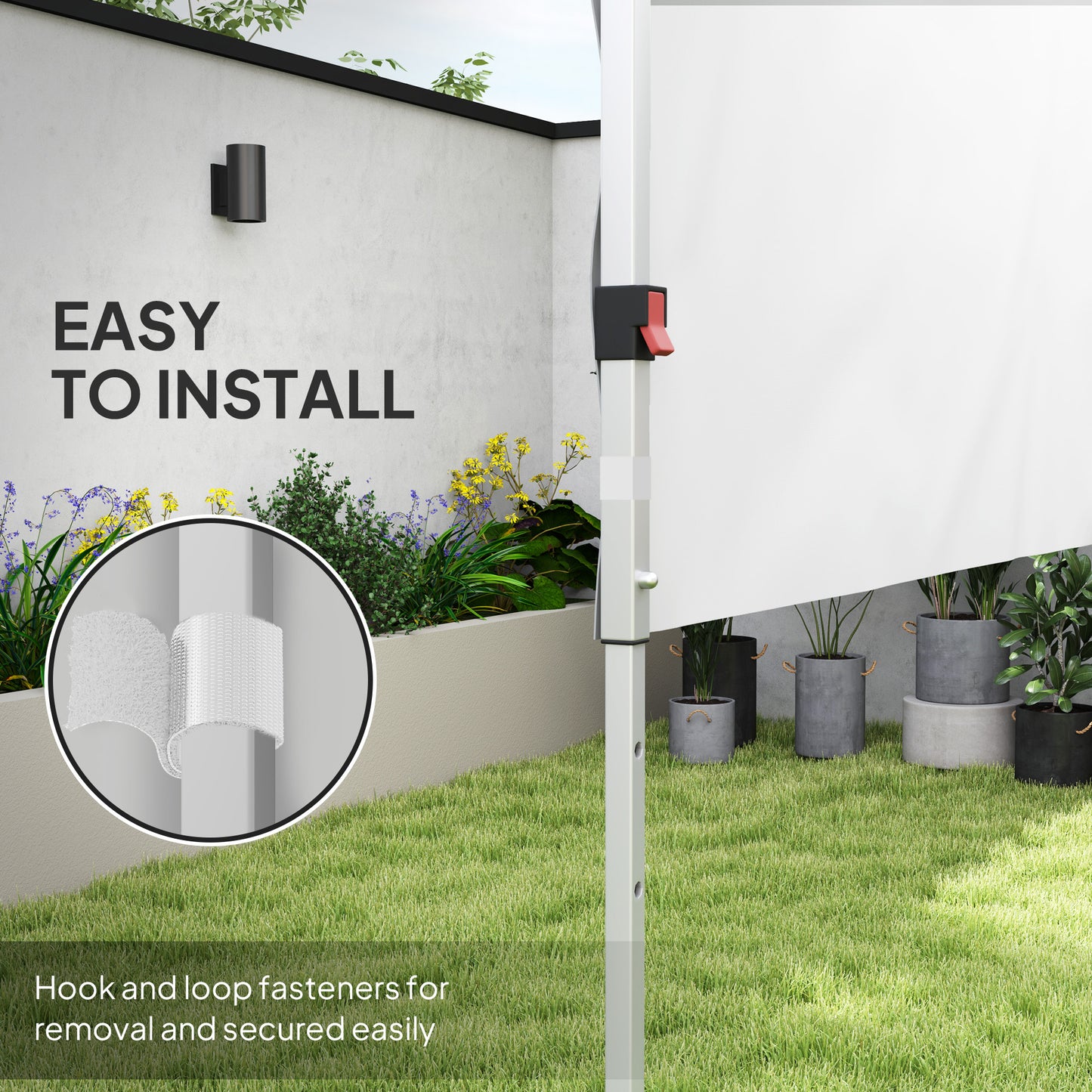 Canopy Sidewalls for 10' x 10' or 10' x 20' Pop up Canopy, 2 PCS Canopy Half Walls Only, White