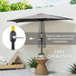 9.8ft Half Umbrella Semi Round Patio Parasol with Crank Handle, Top Vent for Garden, Balcony- NO BASE INCLUDED Dark Grey