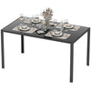 Rectangular Dining Table for 4 with Glass Top - Black