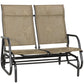 Outdoor Glider Bench, Patio Glider for 2 Persons, Brown