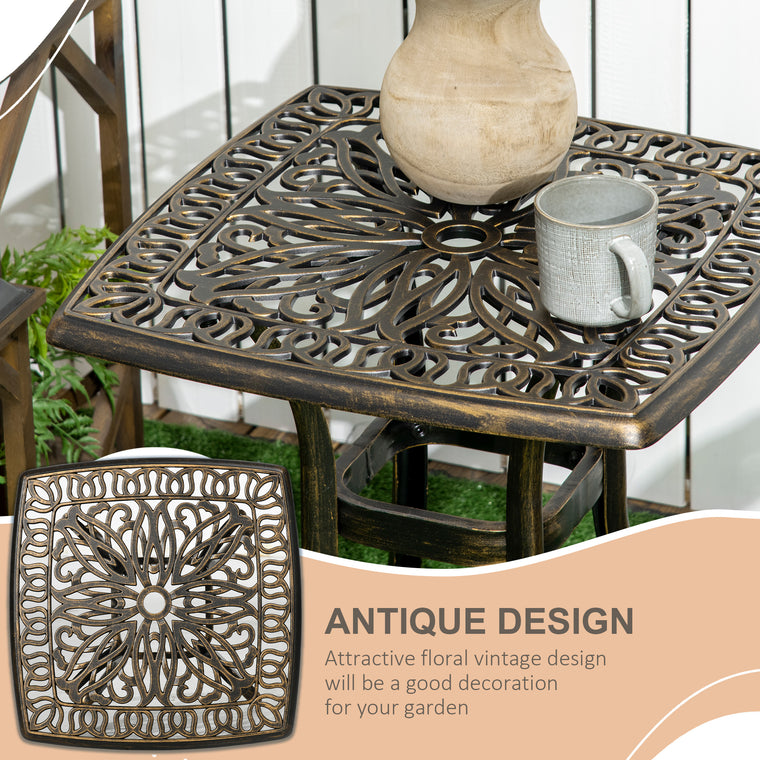 21" Aluminum Side Table with Umbrella Hole