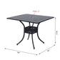 36" Patio Dining Table, Outdoor Bistro Table with 2" Umbrella Hole, Cast Aluminum Frame, For Garden, Balcony, Black