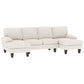 Sectional Sofa, U Shaped Couch with Double Chaise, Pillow-top Armrests and Spring Cushions, 2200lb Capacity, Beige