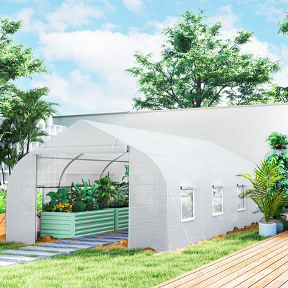 20' x 10' x 7' White Steeple Walk-In Greenhouse with Anchors
