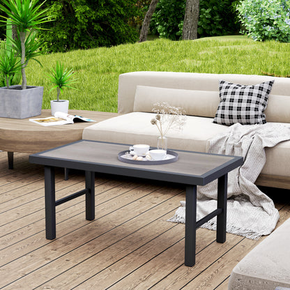 Metal Side Table with SPC Woodgrain Top