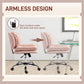 Criss Cross Chair, Swivel Wide Office Chair with Leathaire Upholstery, Tilting, No Arm, Pink
