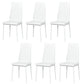 High Back Dining Chairs, Modern Upholstered PU Leather Accent Chairs with Metal Legs for Kitchen, Set of 6, White