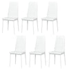 High-Back Upholstered Dining Chairs Set of 6 - White
