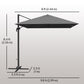 8 FT Aluminium Cantilever Patio Umbrella with 360° Rotation, Cross Base, Crank and Tilt for Garden, Patio, Dark Grey