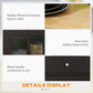 Rolling Kitchen Cart with Drawer and Glass Door Cabinet, Kitchen Island on Wheels with Towel Rack, Black
