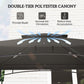 8' x 5' Barbecue Gazebo, 2-Tier BBQ Gazebo with 2 Side Shelves, Storage Basket, Hanging Hooks, Dark Grey