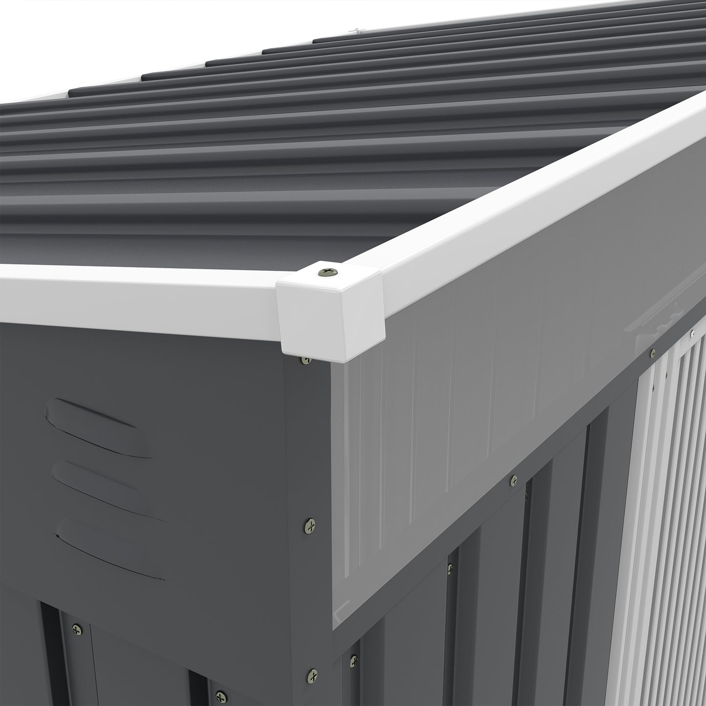 6.5x4FT Galvanised Metal Shed with Foundation Kit, Lockable Garden Tool Storage House with Sliding Doors, Vents, Grey