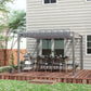 9.7' x 9.7' Outdoor Pergola with Retractable Roof, Aluminium Louvered Pergola Canopy Gazebo for Lawn Garden Patio, Grey