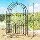 7.4ft Steel Garden Arch with Gate, Garden Arbor Trellis for Climbing Plants, Roses, Vines, Wedding Arch for Outdoor, Garden, Lawn, Backyard, Black