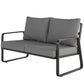 Outdoor Sofa Thick Cushions Outdoor Patio Couch Loveseat 2 Seater for Garden Black and Light Grey