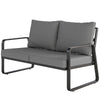 Outdoor Sofa Thick Cushions Outdoor Patio Couch Loveseat 2 Seater for Garden Black and Light Grey