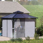 10' x 10' Hardtop Gazebo with 7mm Polycarbonate Double-Tier Roof, Outdoor Gazebo with Netting and Curtains, Dark Grey