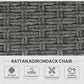 Wicker Adirondack Chair, PE Rattan Outdoor Fire Pit Chair Muskoka Chair with Cushions, Heather Grey