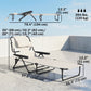 Folding Lounge Chair w/ Reclining Back, Cream White