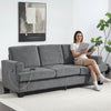 3 Seater Sofa with USB Ports & Cup Holders, Chenille-Feel Upholstered Couch for Living Room, Grey