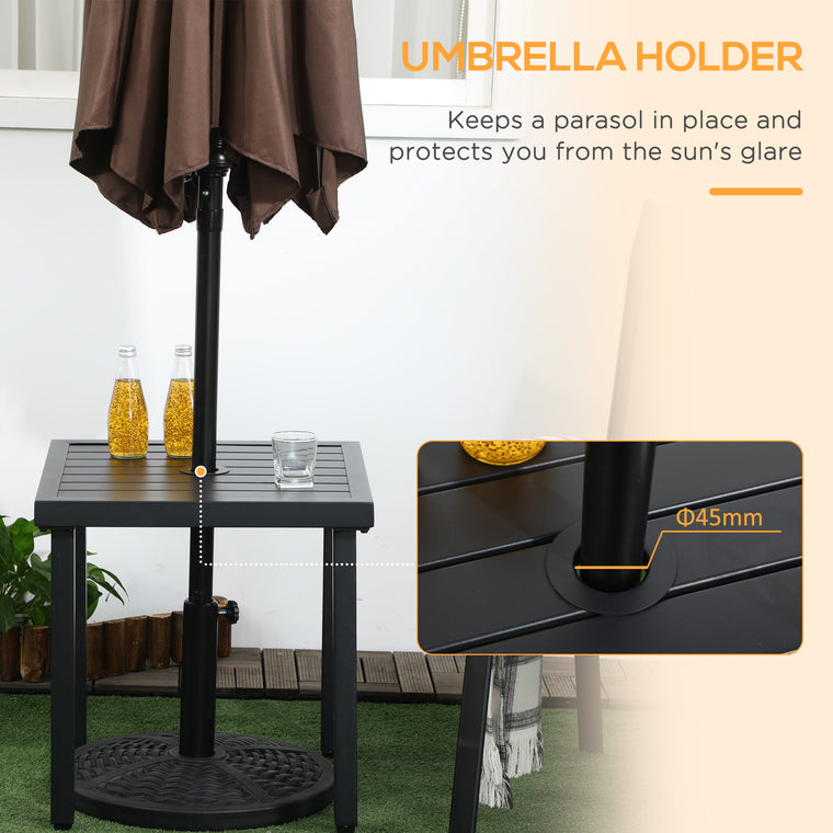 Steel Frame Side Table with Umbrella Hole
